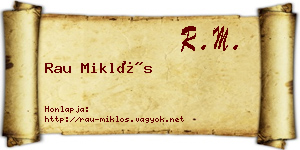 Rau Miklós névjegykártya